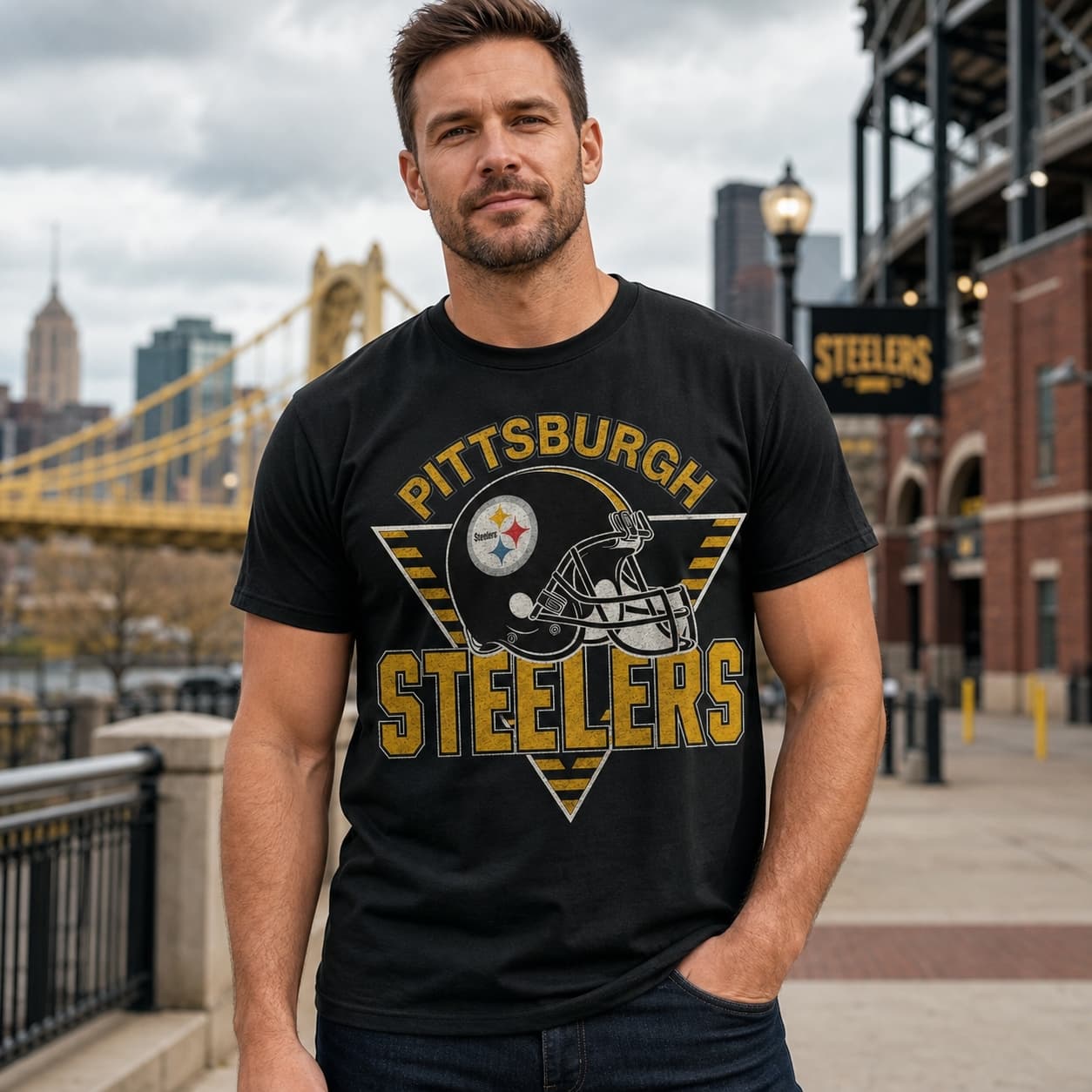 Pittsburgh Steelers Retro Football 1992 Artwork Shirt