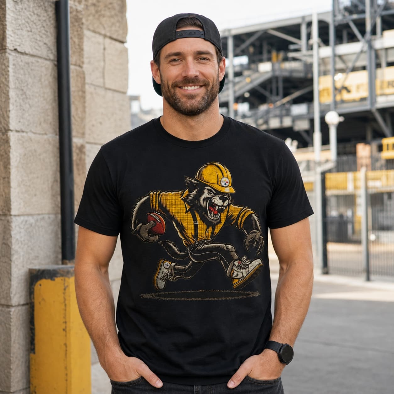 Pittsburgh Steelers Retro Football Mascot Artwork Shirt