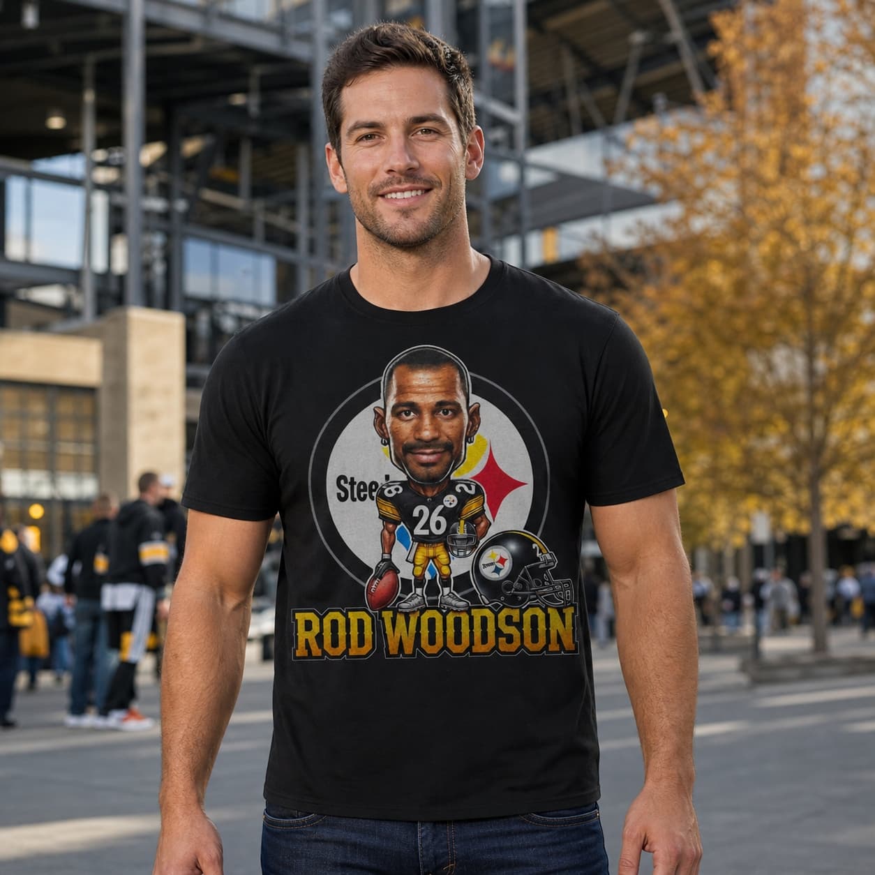 Pittsburgh Steelers Rod Woodson Exclusive Retro Football 1990 Artwork Shirt
