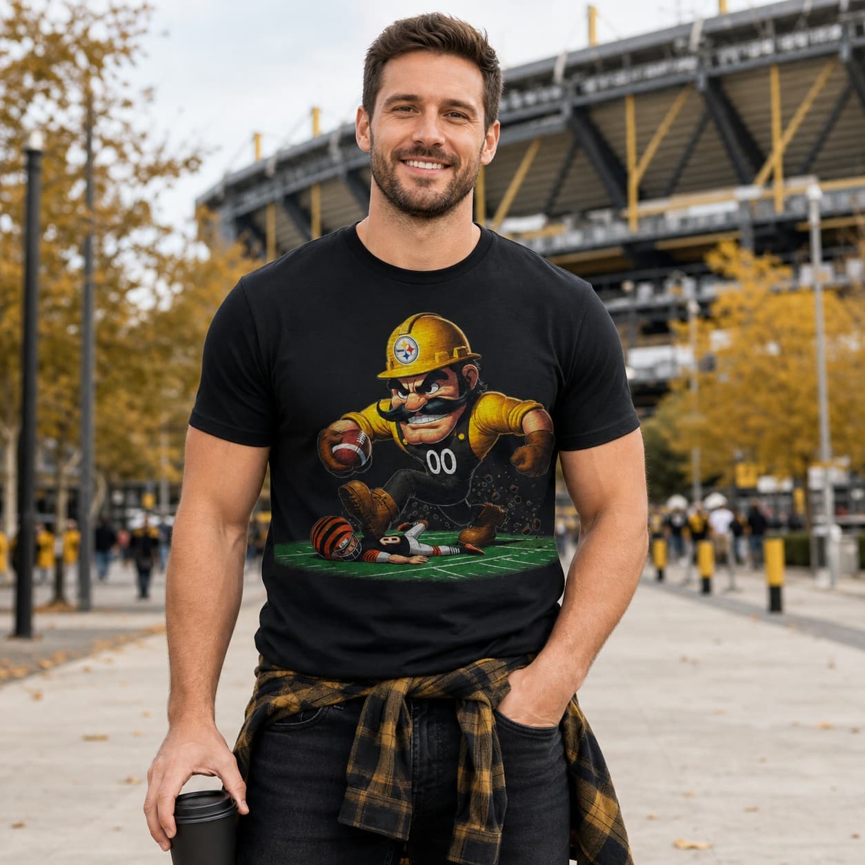 Pittsburgh Steelers vs. Cincinnati Bengals Retro Rivalry Football Mascot 1990 Artwork Shirt