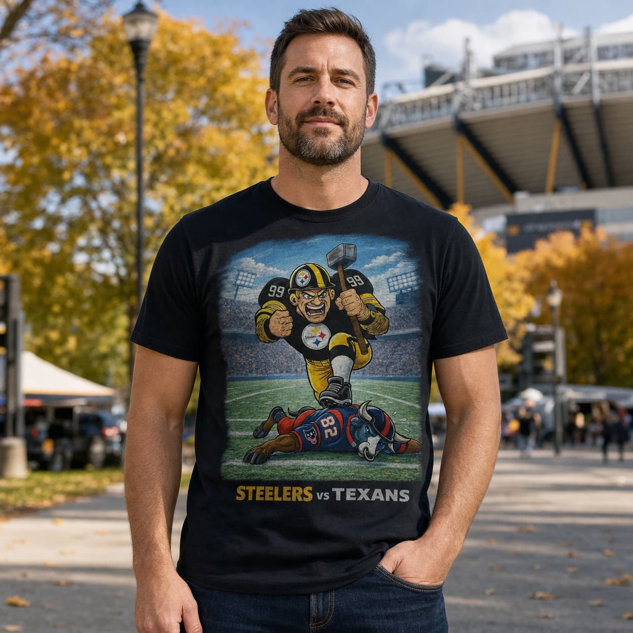 Pittsburgh Steelers vs. Houston Texans Rivals Football T-Shirt