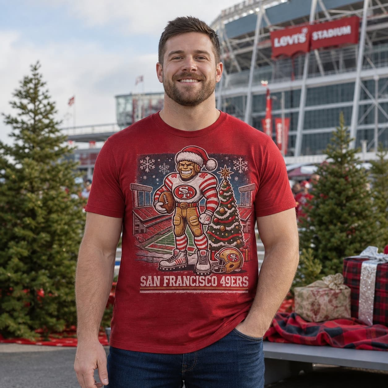 San Francisco 49ers Holiday Exclusive Retro Football Artwork Shirt