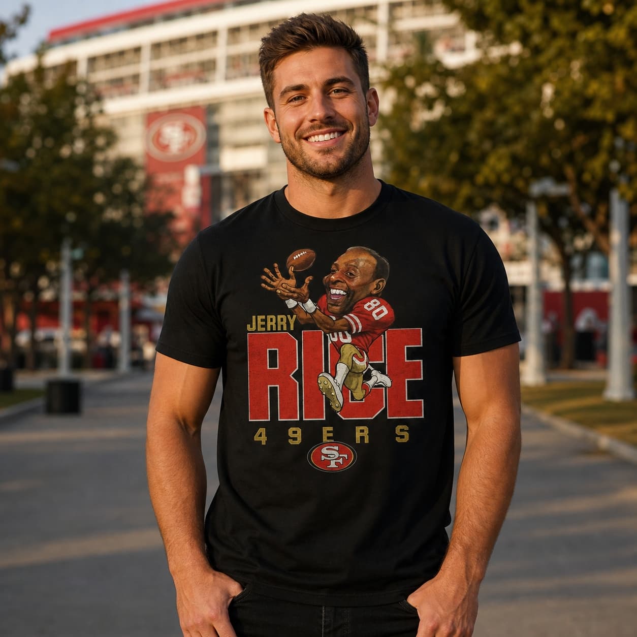 San Francisco 49ers Jerry Rice Retro Football 1989 Artwork Shirt