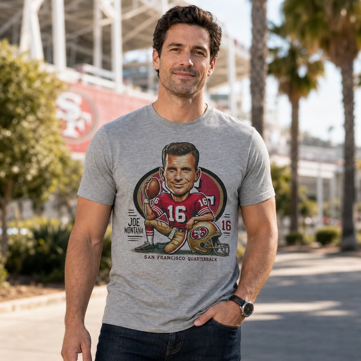 San Francisco 49ers Joe Montana Exclusive Retro Football 1986 Artwork Shirt
