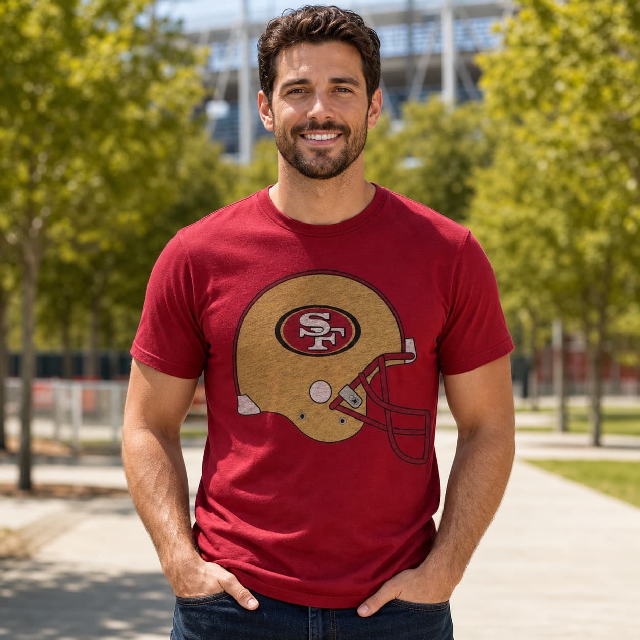 San Francisco 49ers Retro Football Helmet 1996 Artwork Shirt