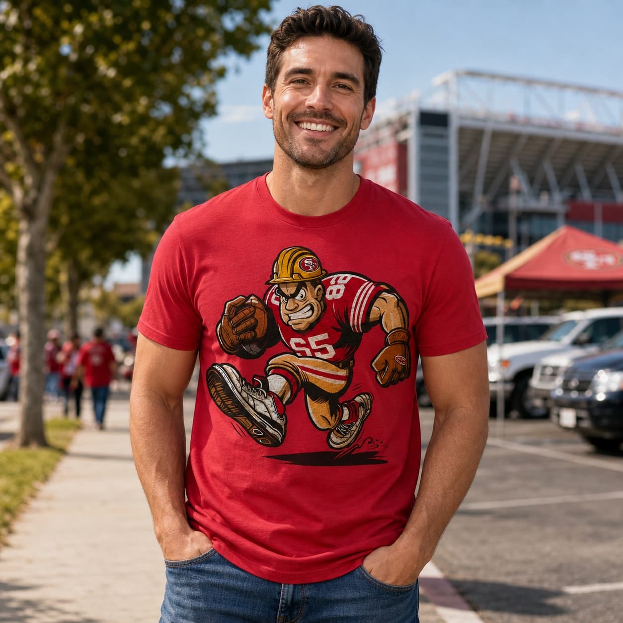 San Francisco 49ers Retro Football Mascot Artwork Shirt