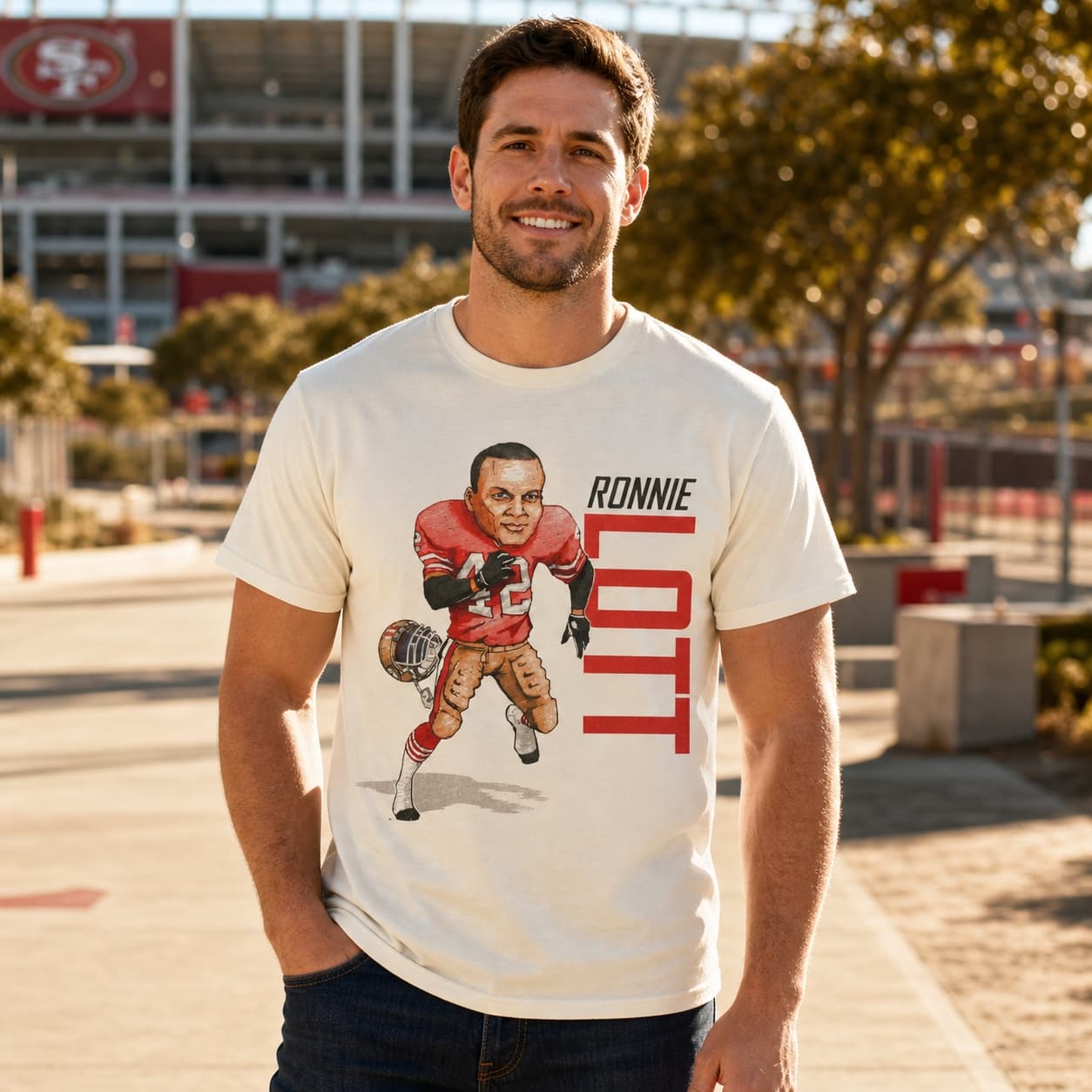 San Francisco 49ers Ronnie Lott Exclusive Retro Football 1984 Artwork Shirt