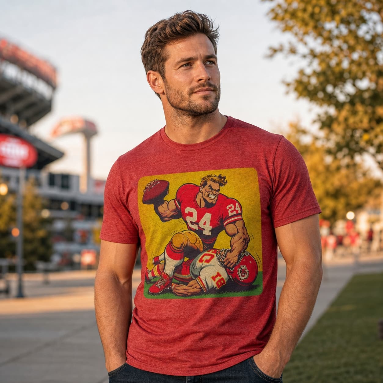 San Francisco 49ers vs. Kansas City Chiefs Retro Rivalry Football Mascot 1958 Artwork Shirt