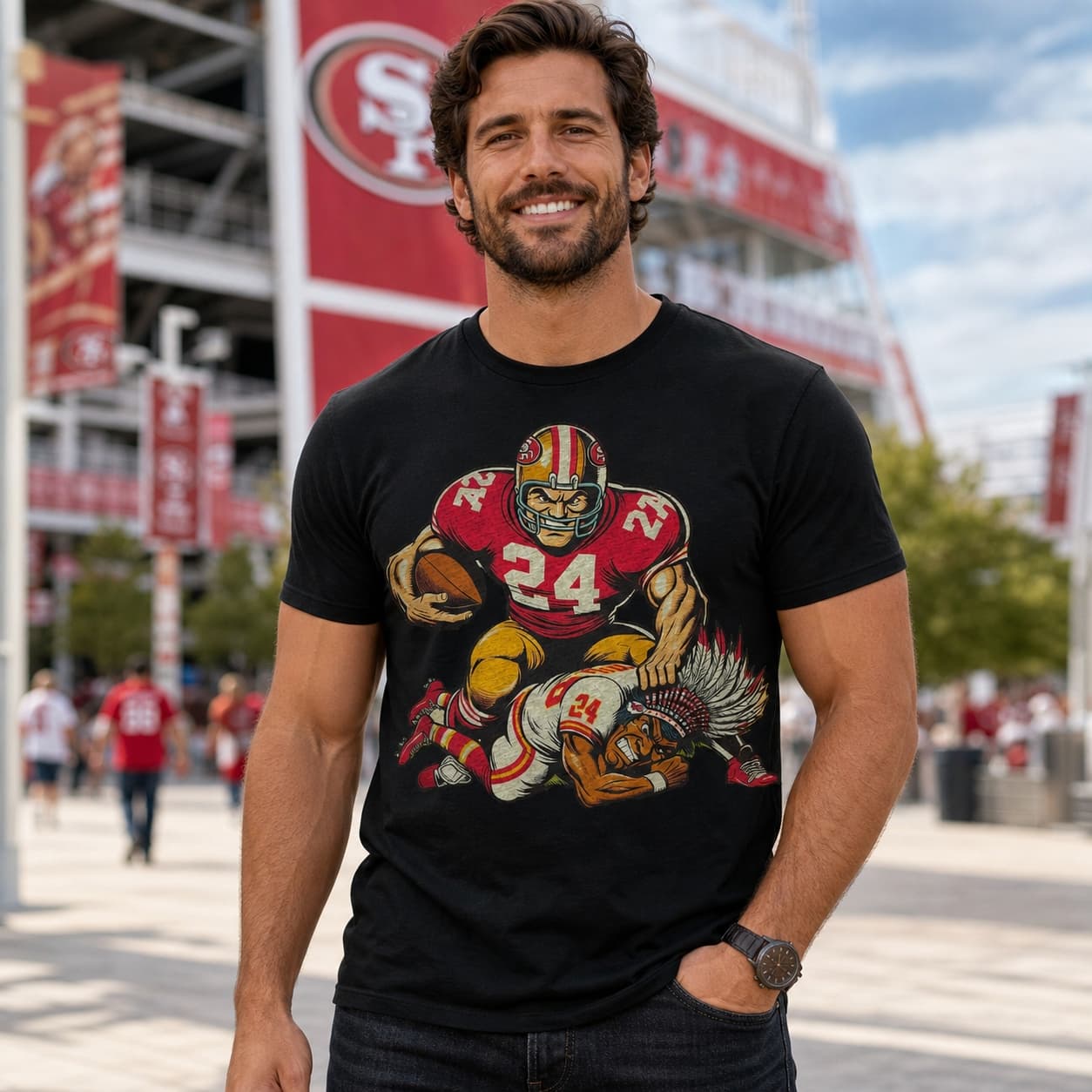 San Francisco 49ers vs. Kansas City Chiefs Retro Rivalry Football Mascot 1988 Artwork Shirt