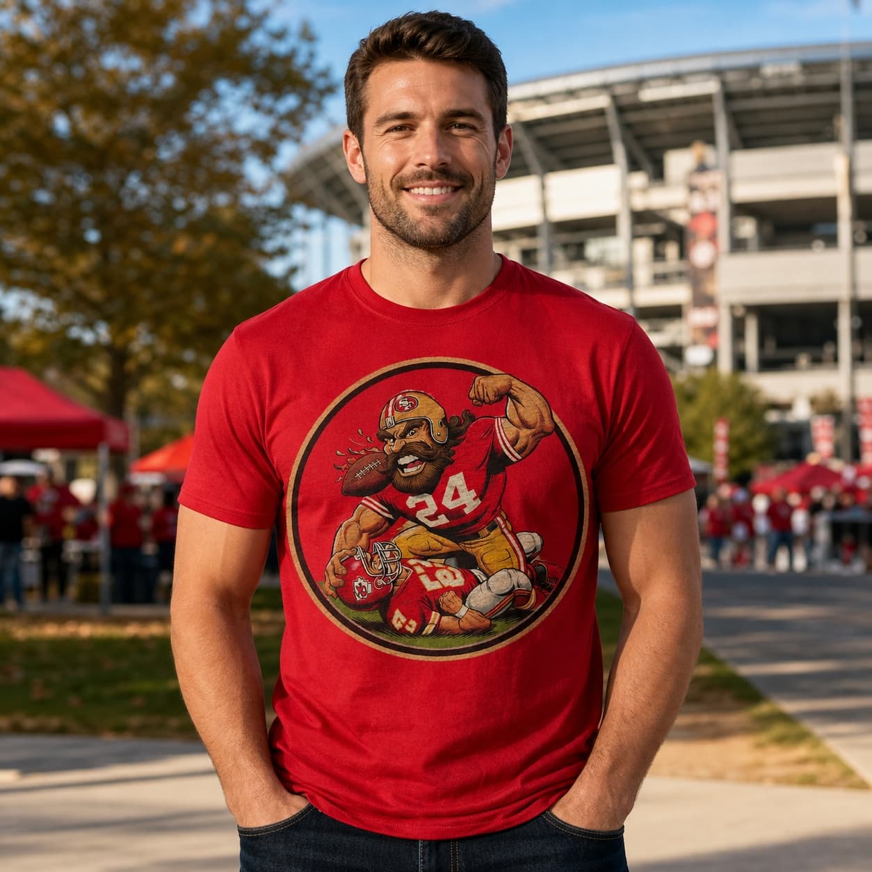 San Francisco 49ers vs. Kansas City Chiefs Retro Rivalry Football Mascot 1995 Artwork Shirt