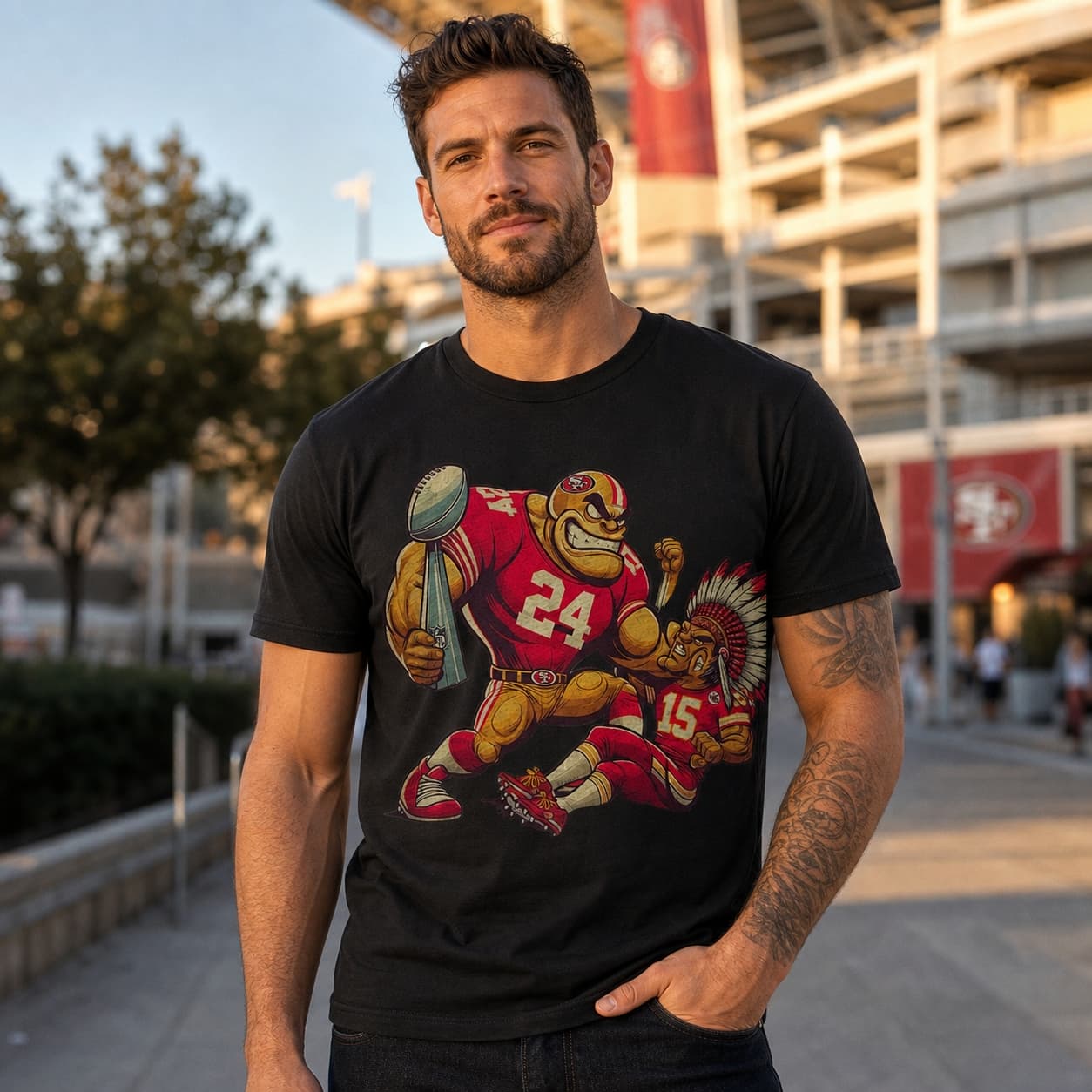 San Francisco 49ers vs. Kansas City Chiefs Retro Rivalry Super Bowl Champs Football Artwork Shirt