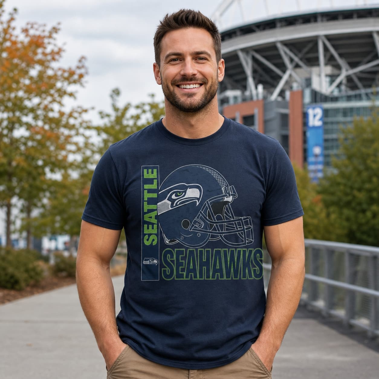 Seattle Seahawks Retro Rivals Football Helmet Artwork Shirt