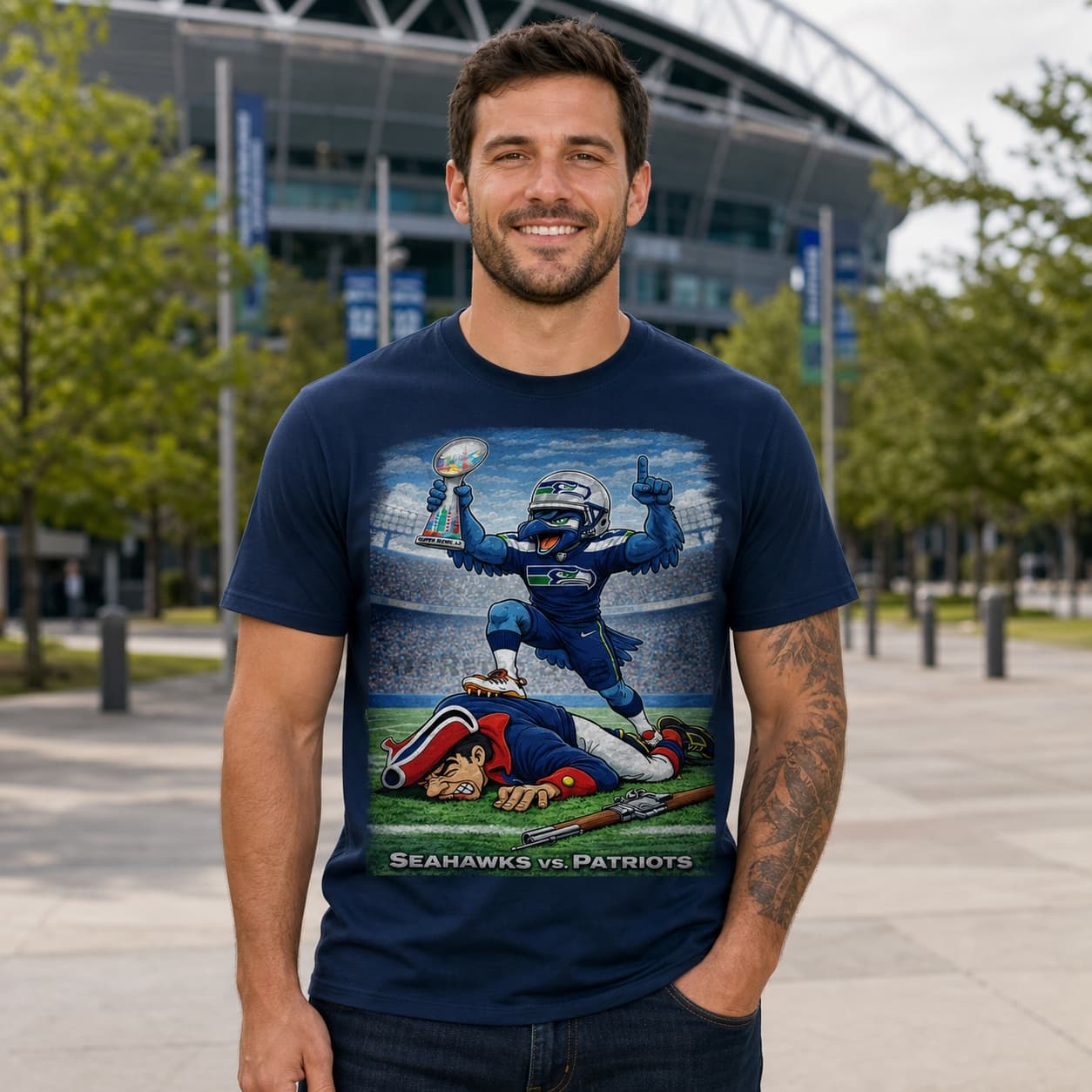 Seattle Seahawks Super Bowl LX Champions Football T-Shirt