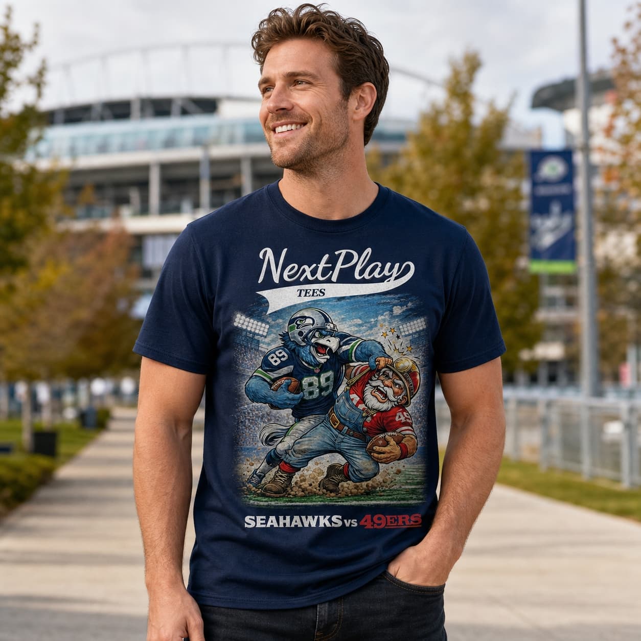 Seattle Seahawks vs. San Francisco 49ers Rivals Football T-Shirt