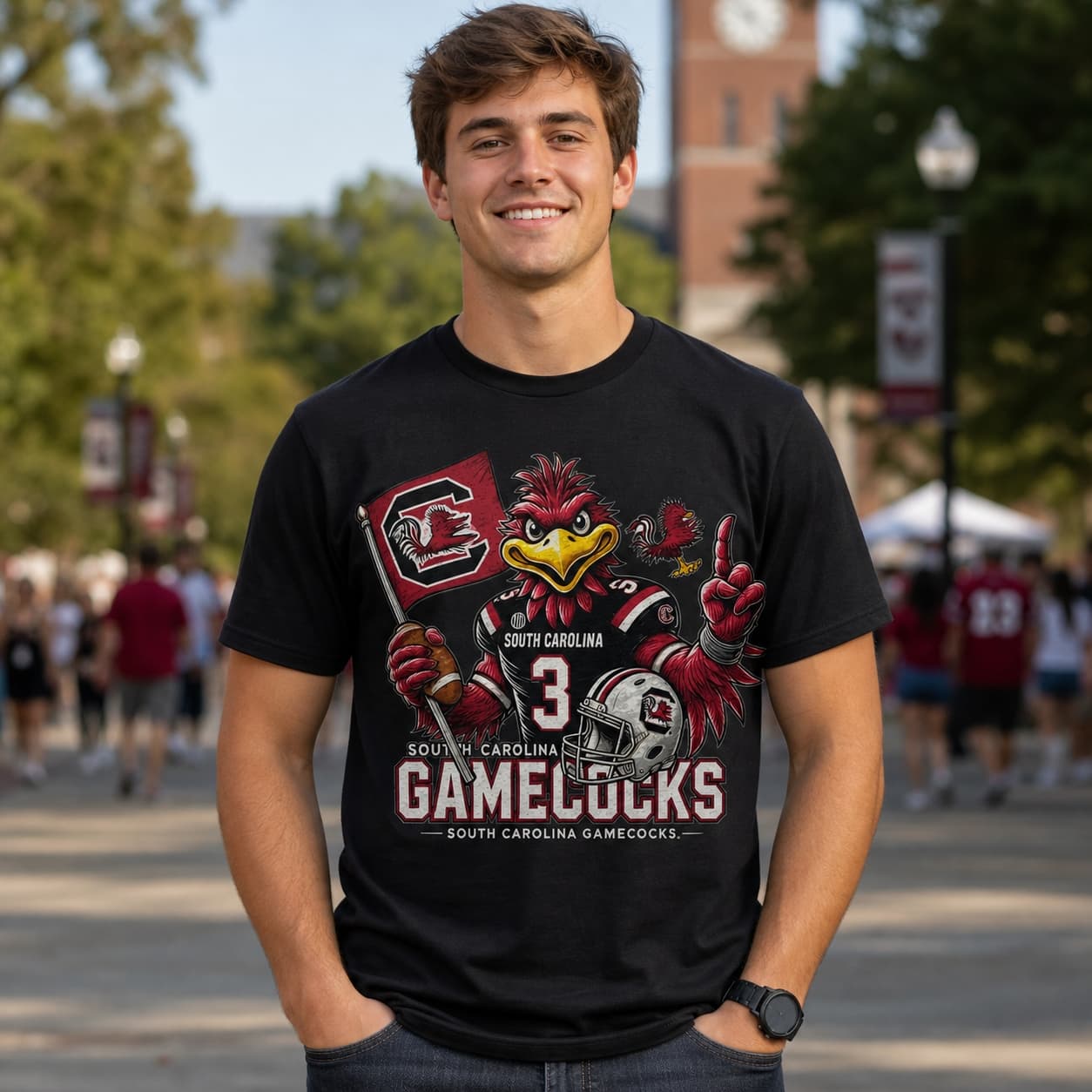 South Carolina Gamecocks Exclusive Retro Football Flag Artwork Shirt