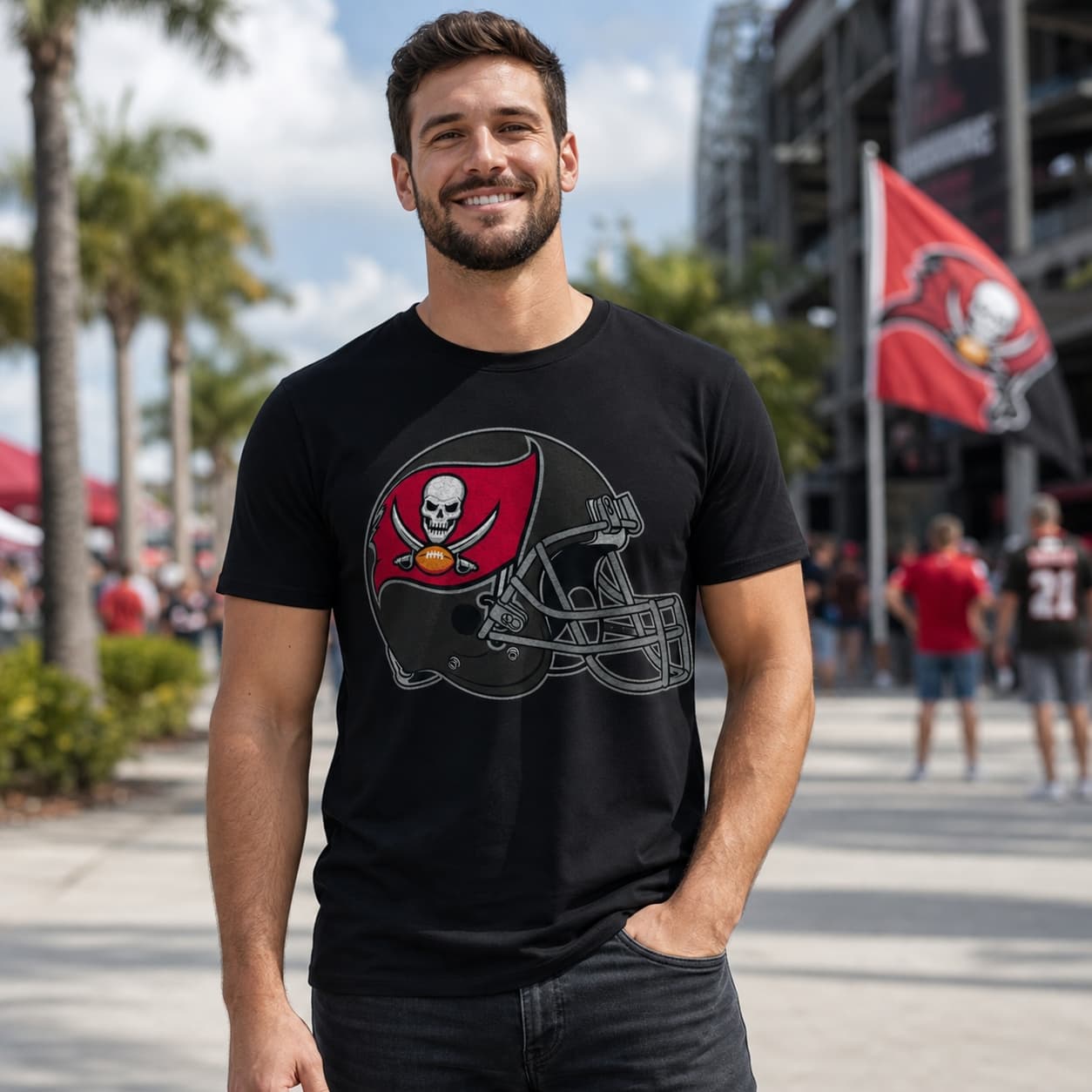 Tampa Bay Buccaneers Retro Football Helmet 1998 Artwork Shirt