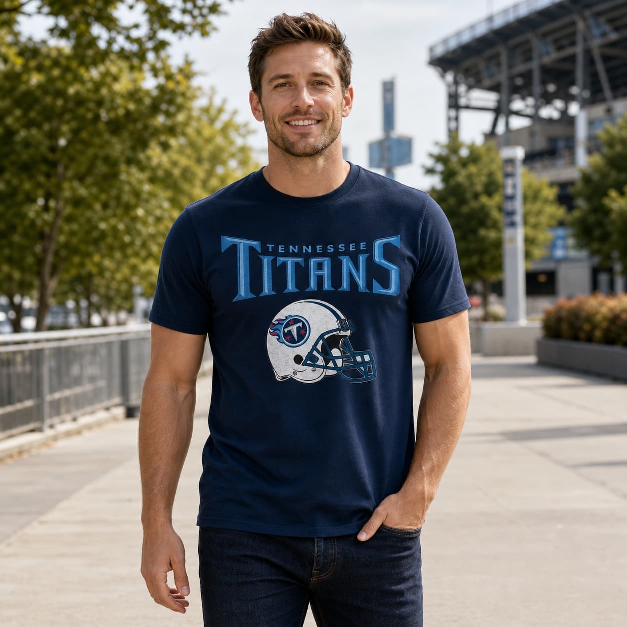 Tennessee Titans Retro Football 1999 Artwork Tee
