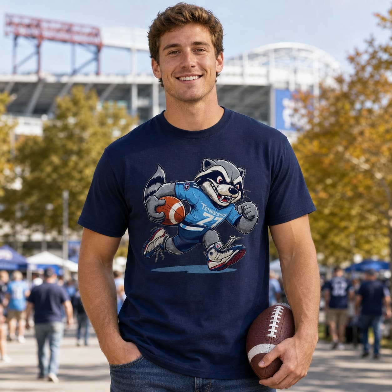 Tennessee Titans Retro Football Mascot Artwork Shirt