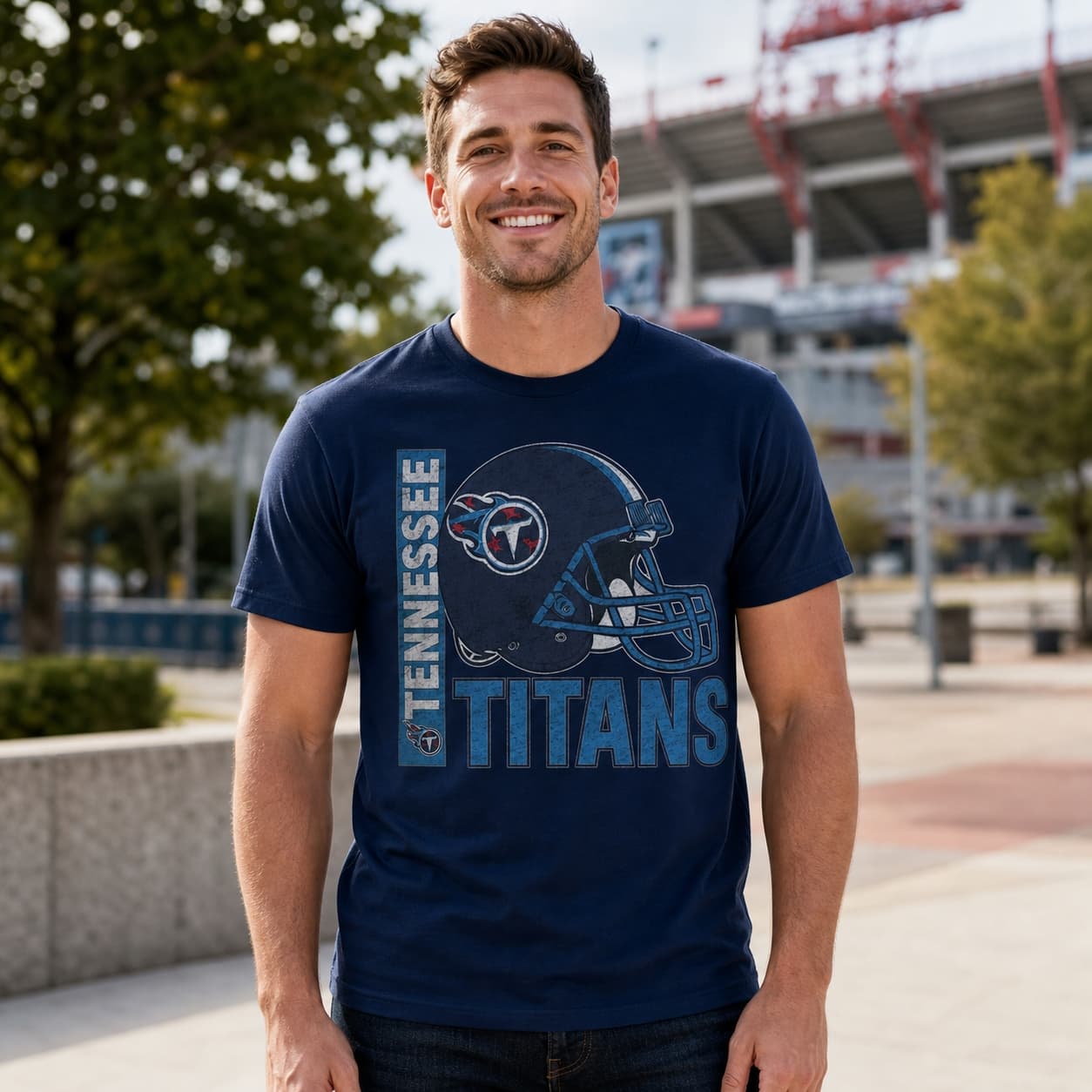 Tennessee Titans Retro Rivals Football Helmet Artwork Shirt