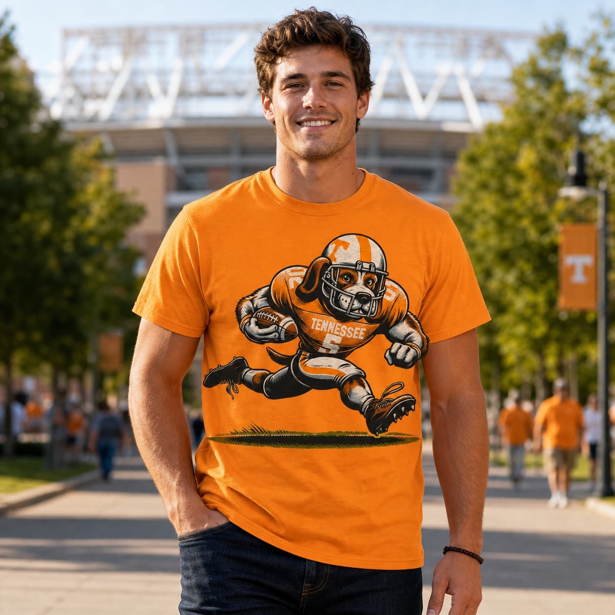 Tennessee Volunteers Exclusive Retro Football Artwork Shirt