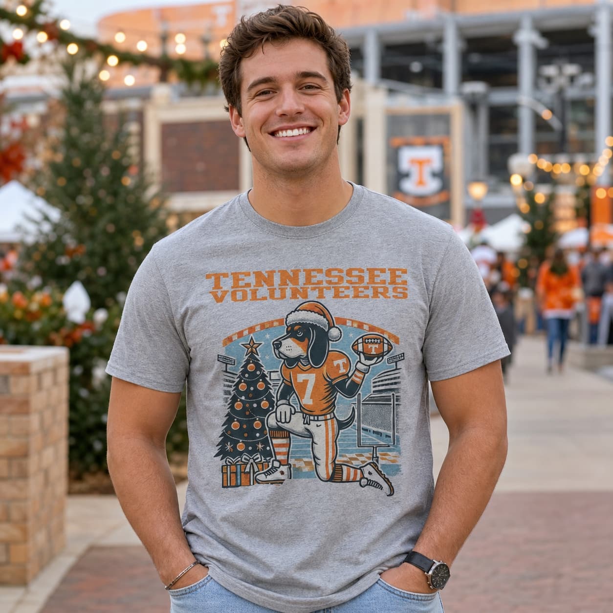 Tennessee Volunteers Holiday Stadium Exclusive Retro Football Artwork Shirt