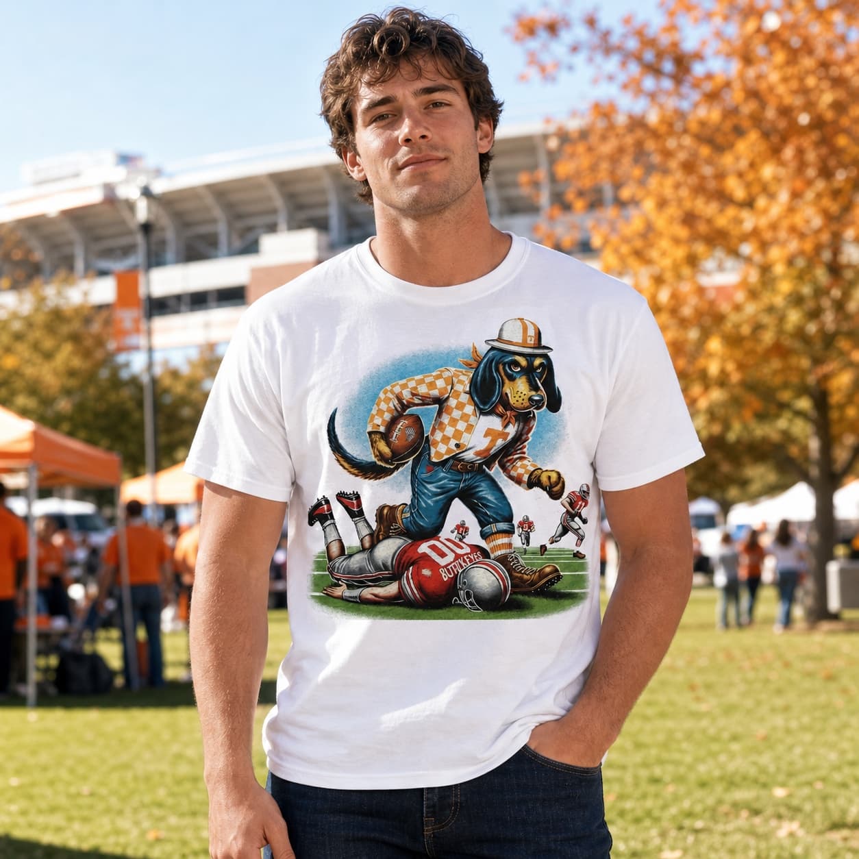 Tennessee Volunteers vs. Ohio State Buckeyes Exclusive Retro Rivalries Playoff Football Artwork Shirt