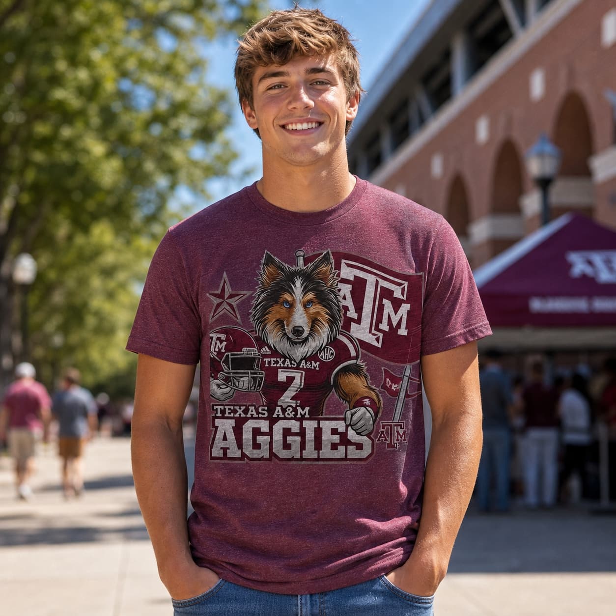 Texas A&M Aggies Exclusive Retro Football Flag Artwork Shirt