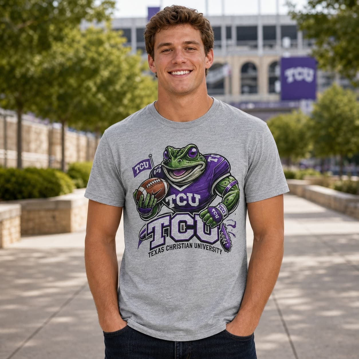 Texas Christian TCU Horned Frogs Exclusive Retro Football Artwork Shirt