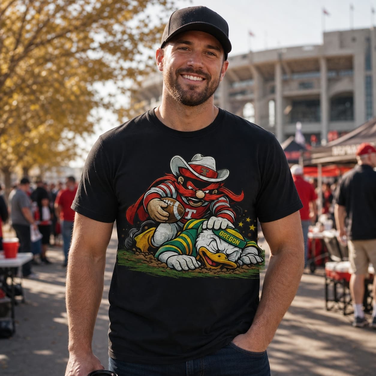 Texas Tech Red Raiders vs. Oregon Ducks Playoffs Retro Rivalries Football Artwork Shirt