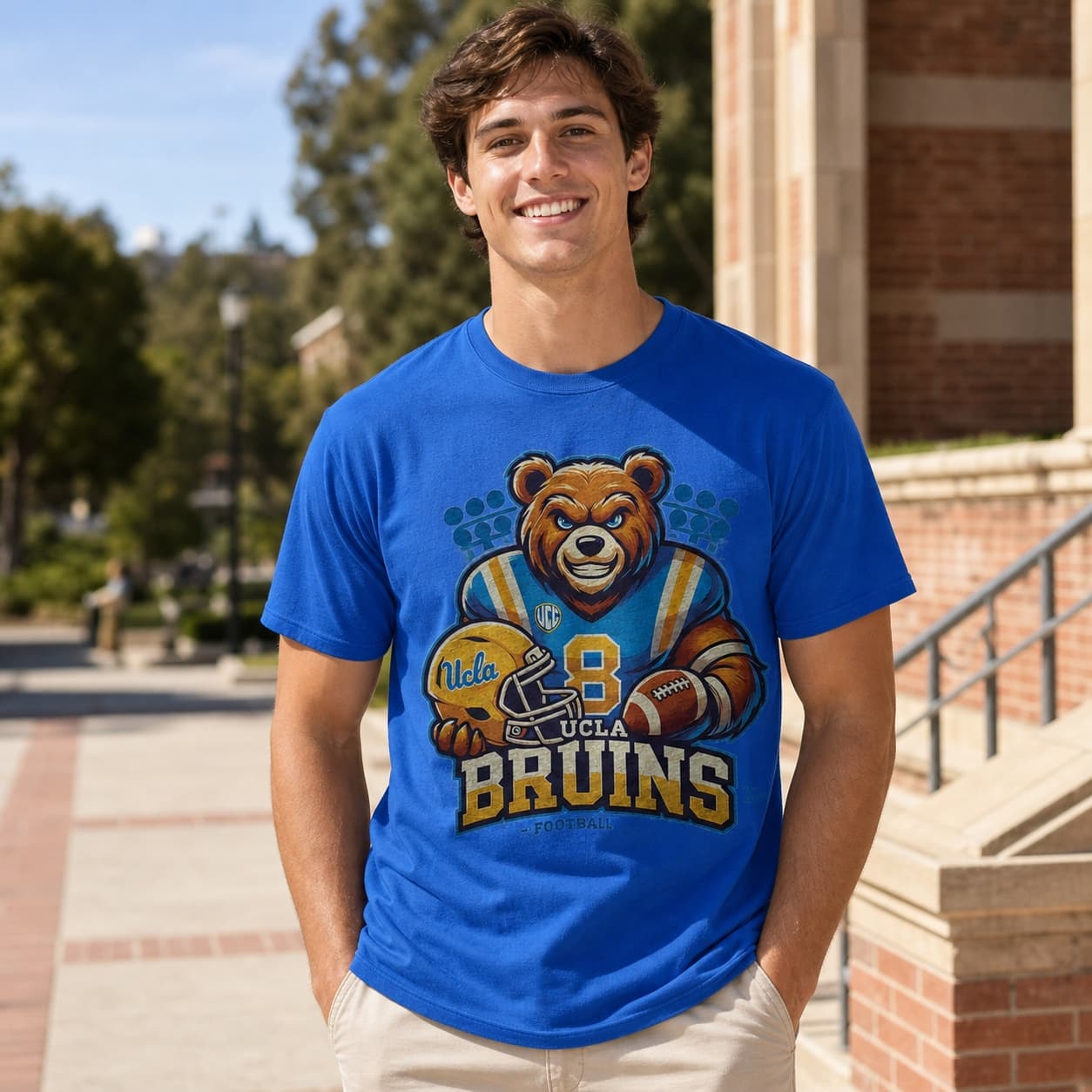 UCLA Bruins Exclusive Retro Football Artwork Shirt
