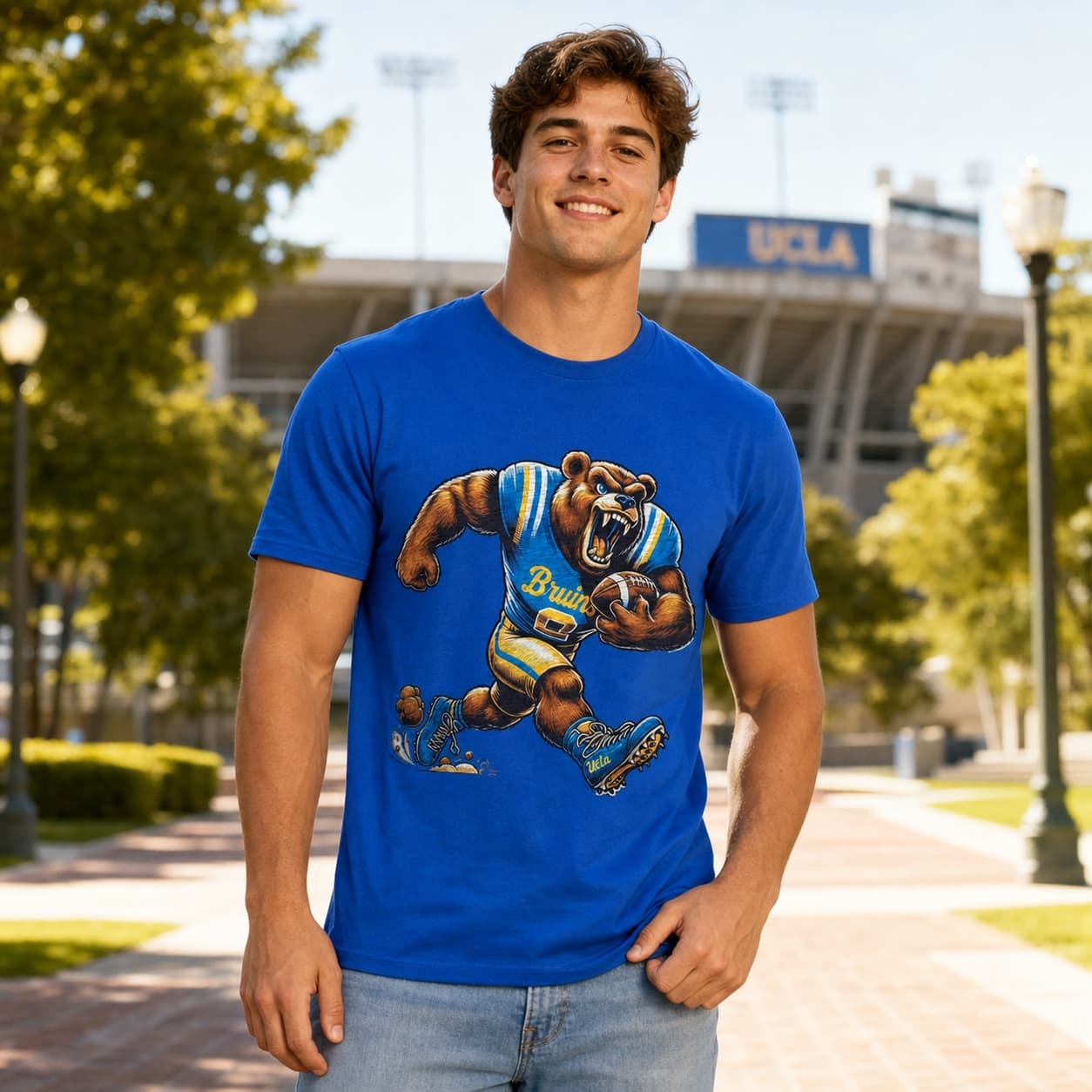 UCLA Bruins Exclusive Retro Football Fierce Artwork Shirt