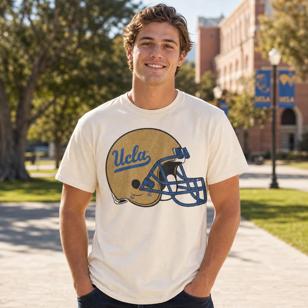 UCLA Bruins Retro Football Helmet 1996 Artwork Shirt
