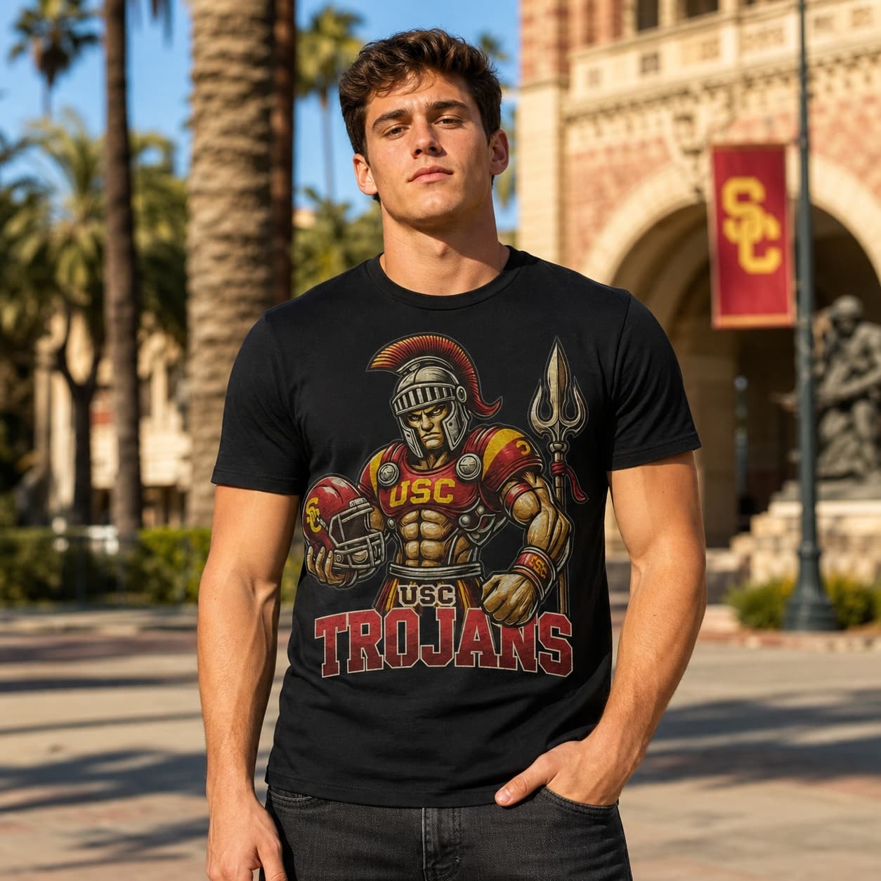 USC Trojans Exclusive Retro Football Helmet Artwork Shirt