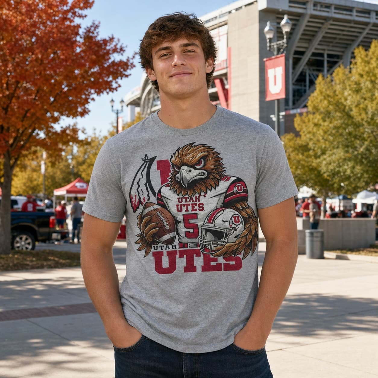 Utah Utes Exclusive Retro Football Helmet Artwork Shirt