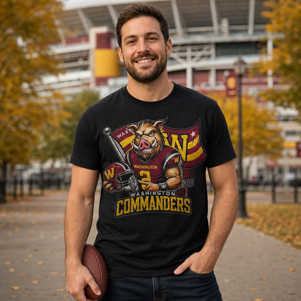 Washington Commanders Exclusive Retro Football Flag Artwork Shirt