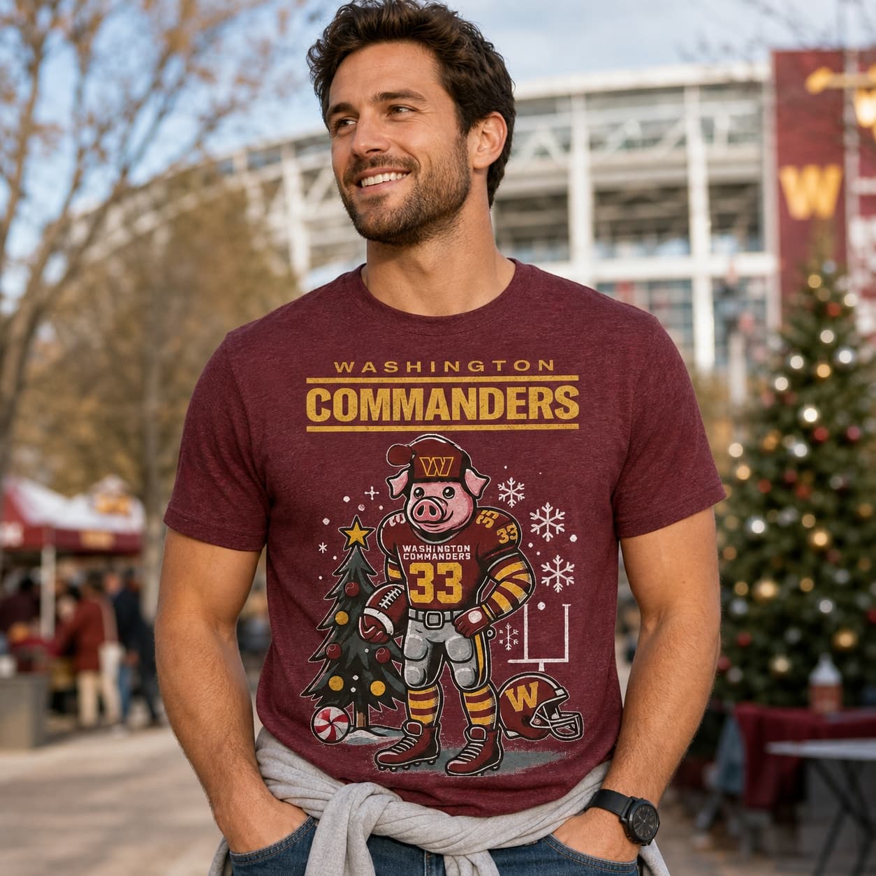 Washington Commanders Holiday Exclusive Retro Football Artwork Shirt