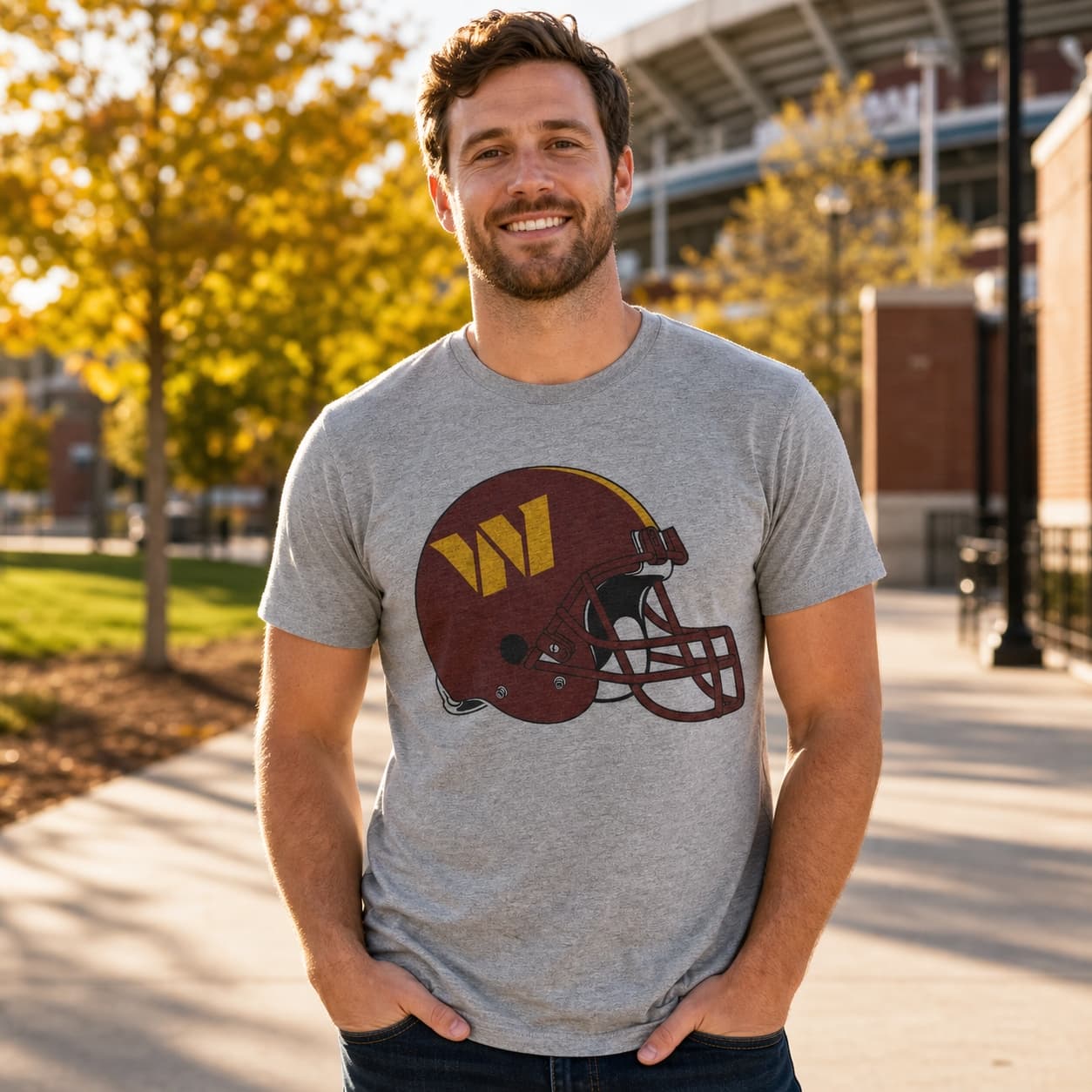 Washington Commanders Retro Football Helmet Artwork Shirt