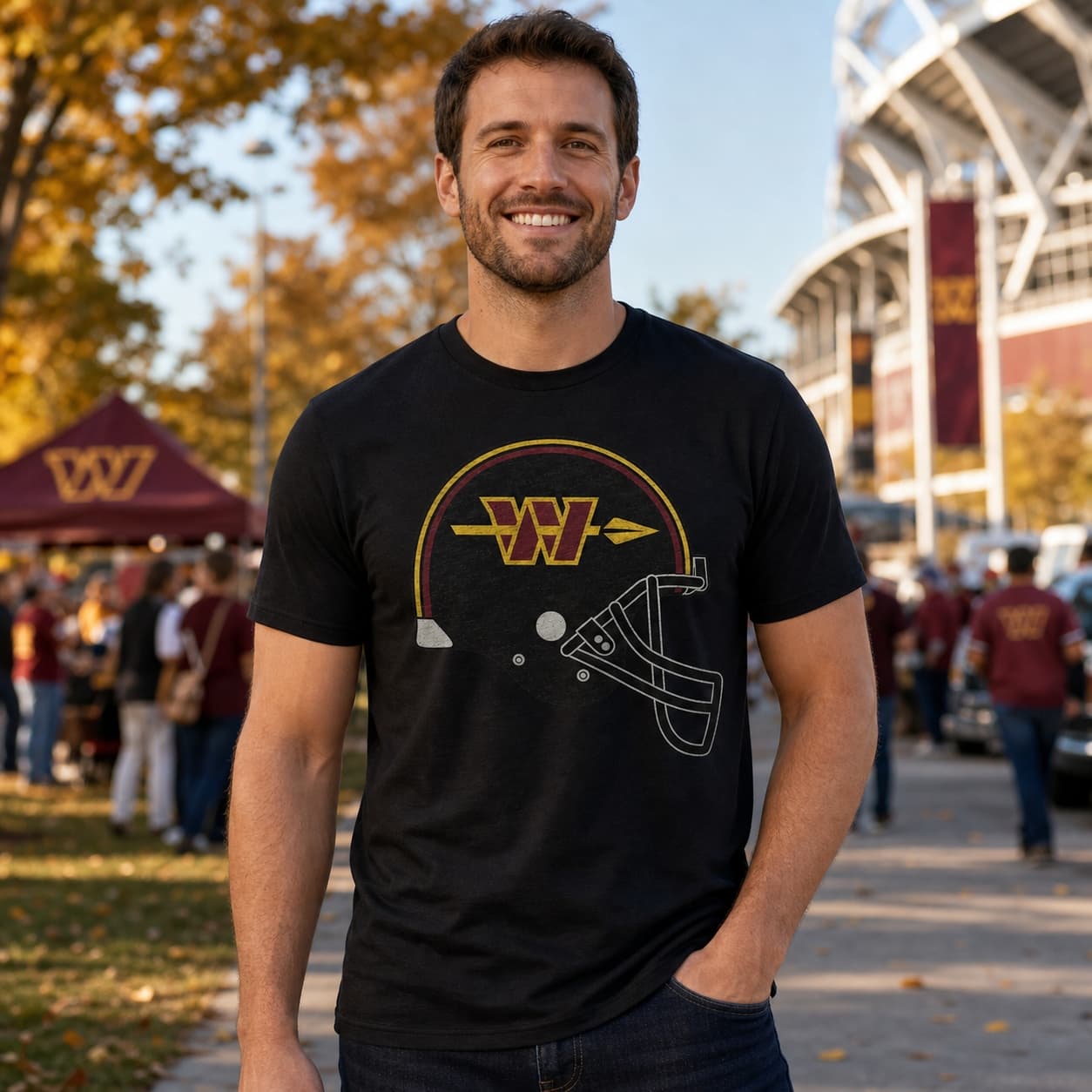 Washington Commanders Spear Helmet Football T-Shirt