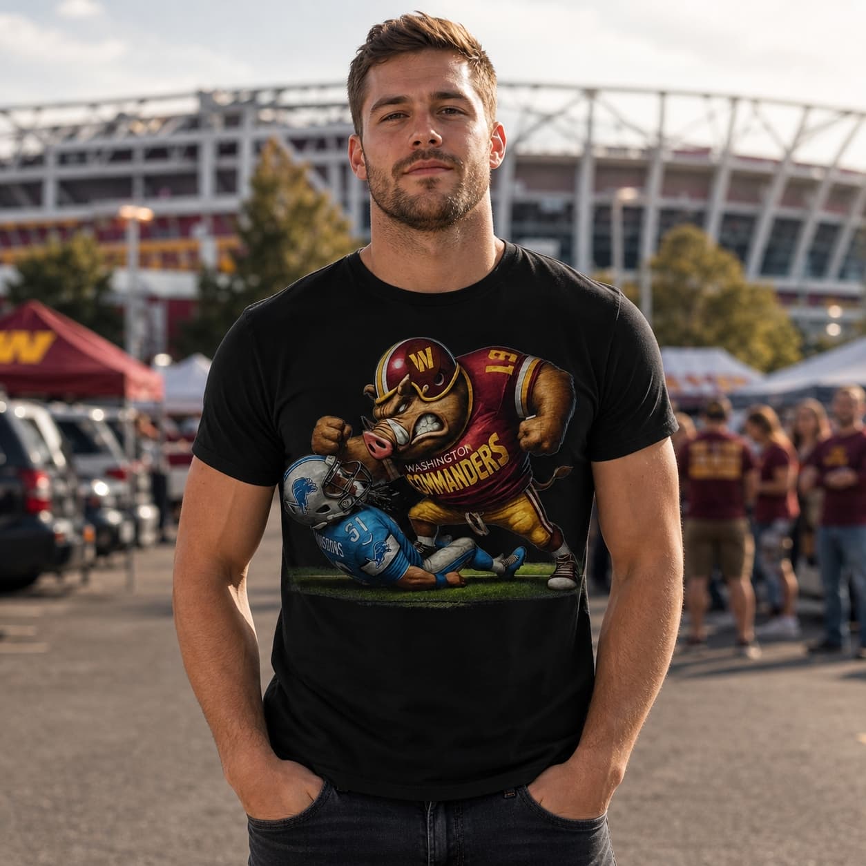 Washington Commanders vs. Detroit Lions Exclusive Retro Rivalries Playoff Football Artwork Shirt