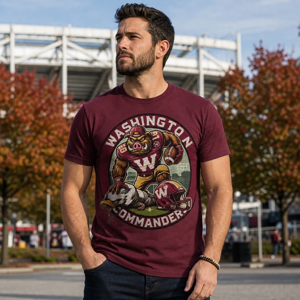 Washington Commanders vs. Philadelphia Eagles Exclusive Retro Rivalries Football Circle Artwork Shirt
