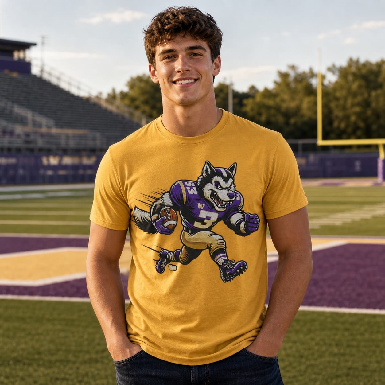 Washington Huskies Exclusive Retro Football Artwork Shirt