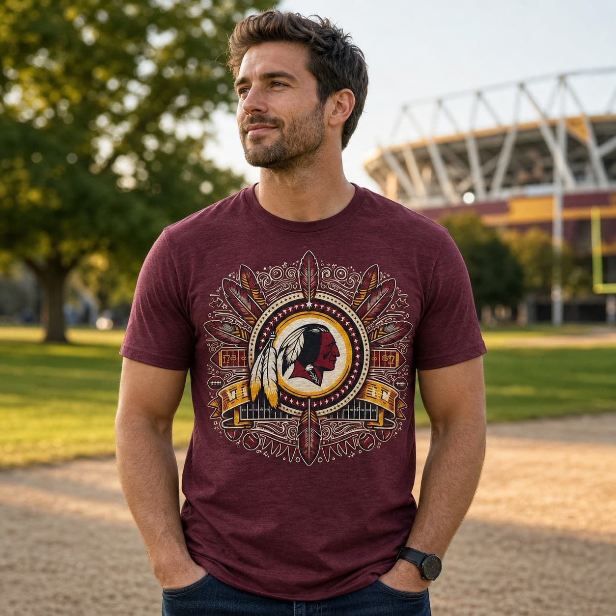 Washington Redskins Exclusive Retro Football 1980 Artwork Shirt