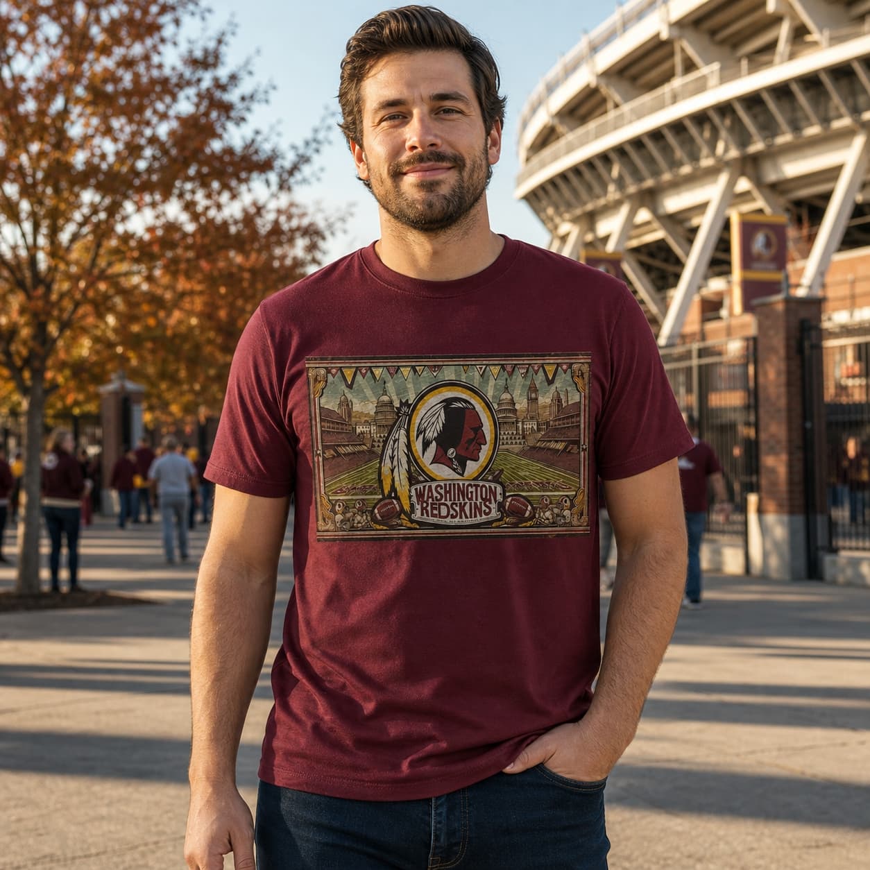 Washington Redskins Exclusive Retro Football 1983 Artwork Shirt