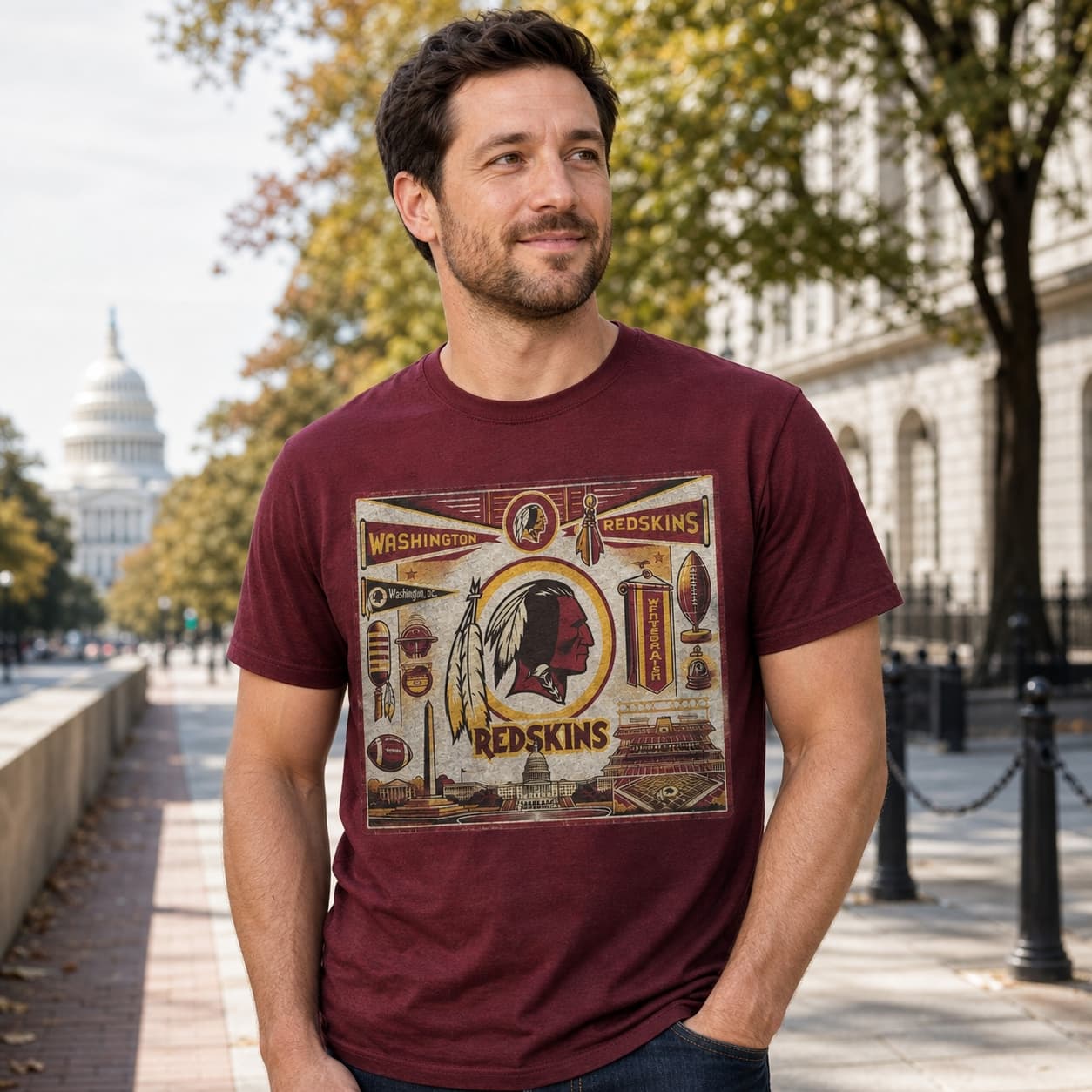 Washington Redskins Exclusive Retro Football 1985 Artwork Shirt