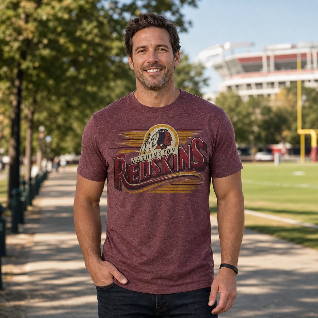 Washington Redskins Exclusive Retro Football Artwork Shirt