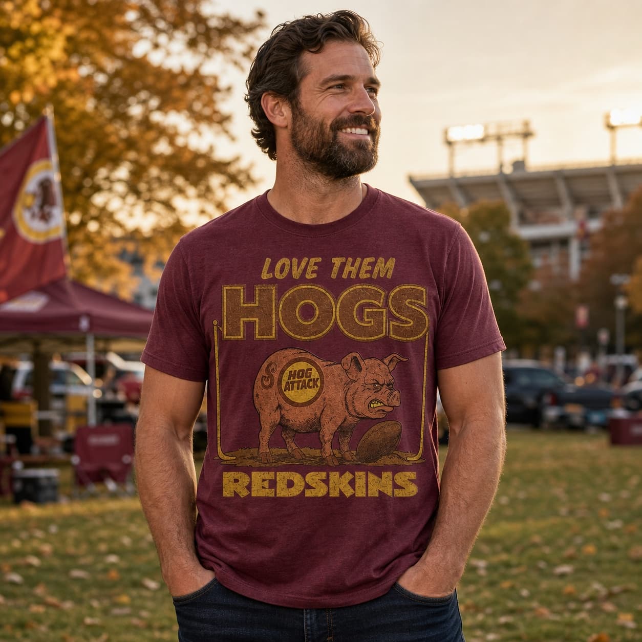 Washington Redskins Love Them Hogs Retro Football 1987 Artwork Shirt