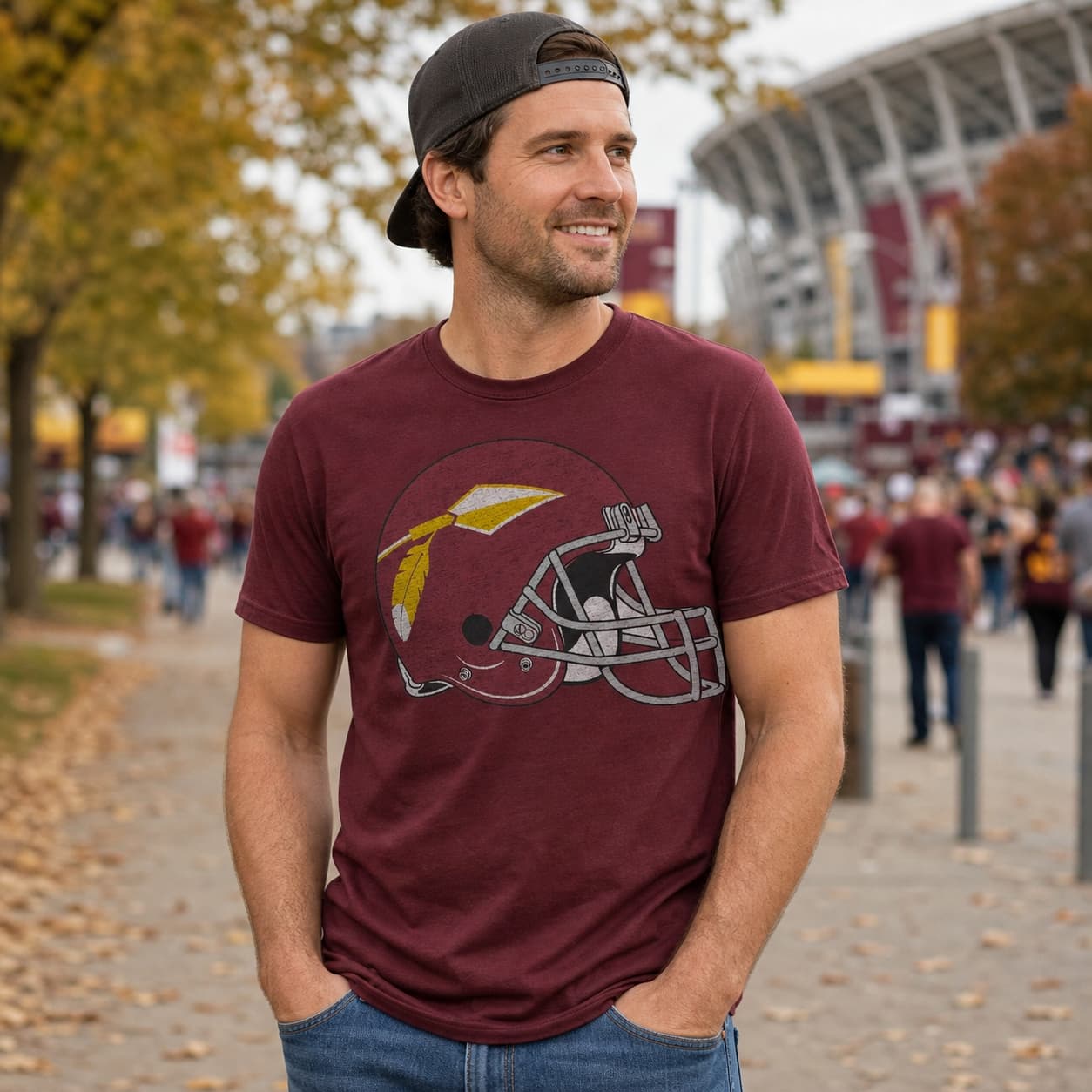 Washington Redskins Retro Football Helmet 1965 Artwork Shirt