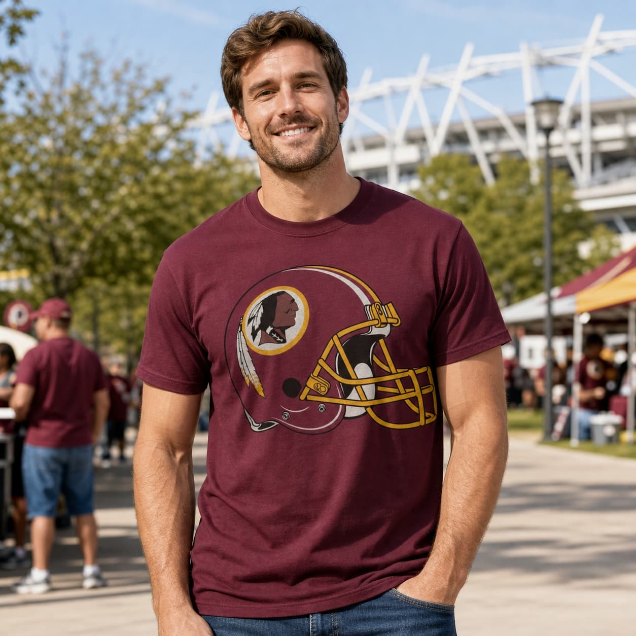 Washington Redskins Retro Football Helmet 1978 Artwork Shirt