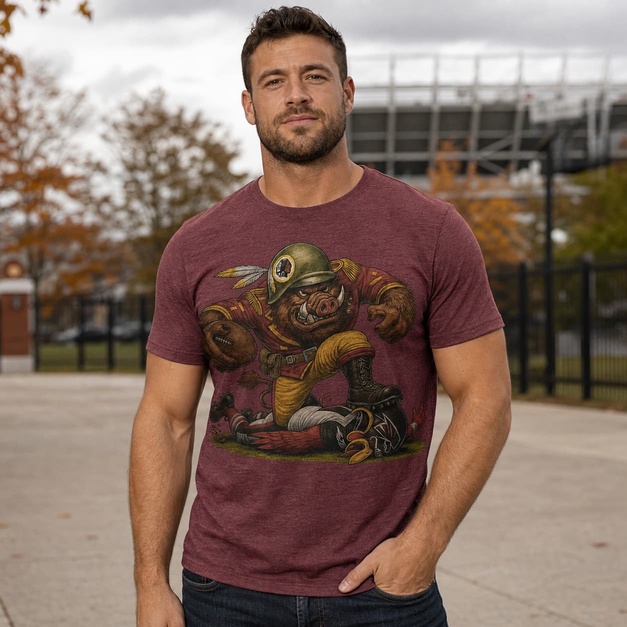 Washington Redskins vs. Atlanta Falcons Exclusive Retro Rivals Football Artwork Shirt