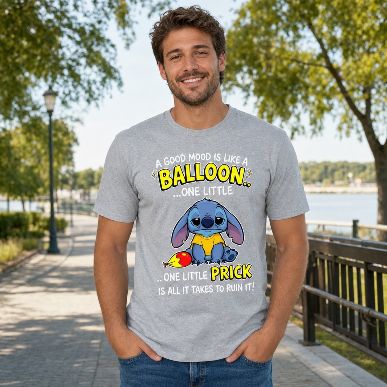 A Good Mood Is Like A Ballloon One Little Prick Is All It Takes To Ruin It!-2 Stitch Shirt